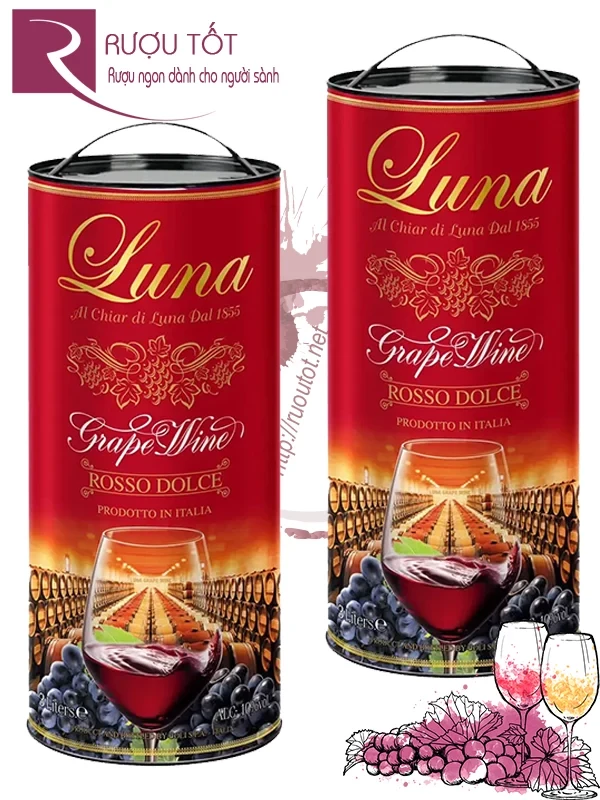 Vang Bịch ống Luna Rosso Dolce 3L