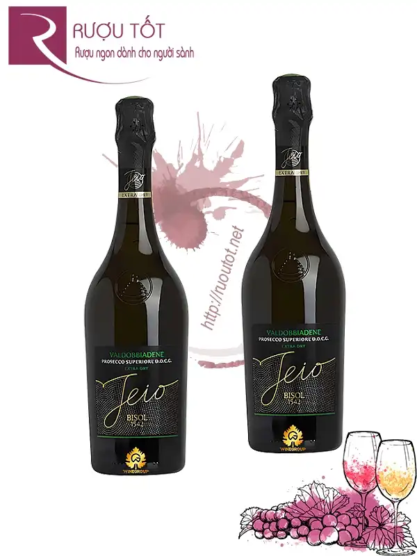 Vang Ý sủi Bisol Jeio Valdobbiadene Superiore Thượng hạng