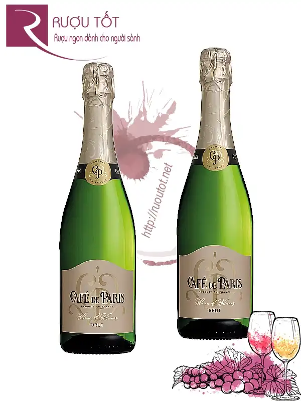 Vang nổ Pháp Cafe De Paris Blanc de Blancs Brut Thượng hạng