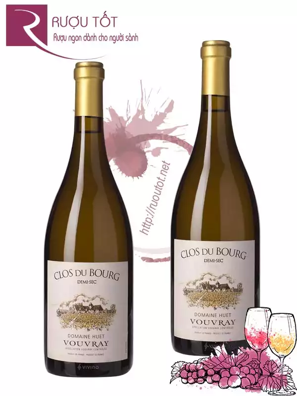 Rượu vang Clos du Bourg Domaine Huet Vouray Demi Sec Cao Cấp