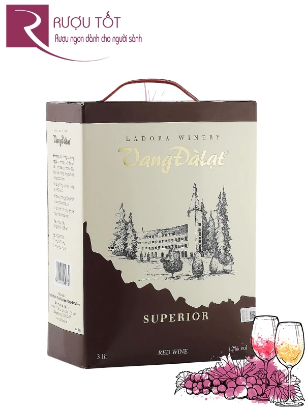 Rượu Vang Đà Lạt Superior Red Wine Hộp 3 Lít