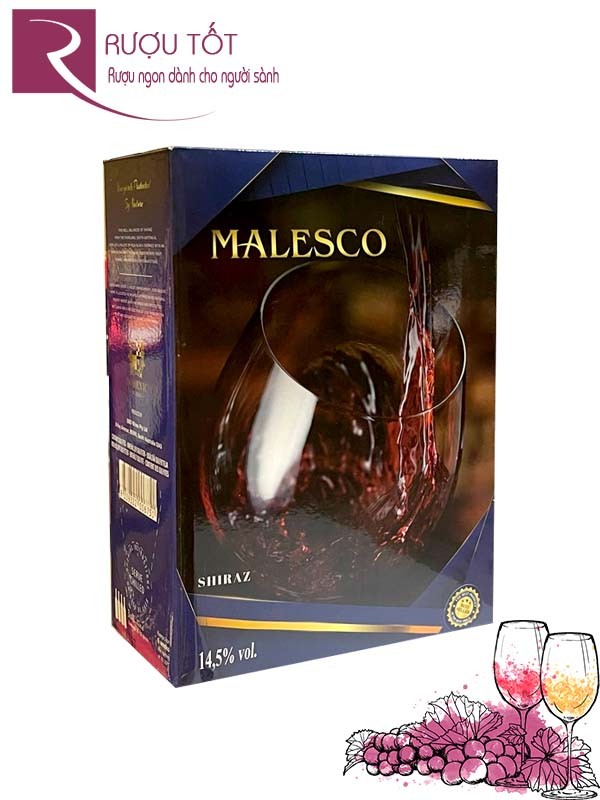 Rượu vang bịch Úc Malesco 14,5 độ 3L