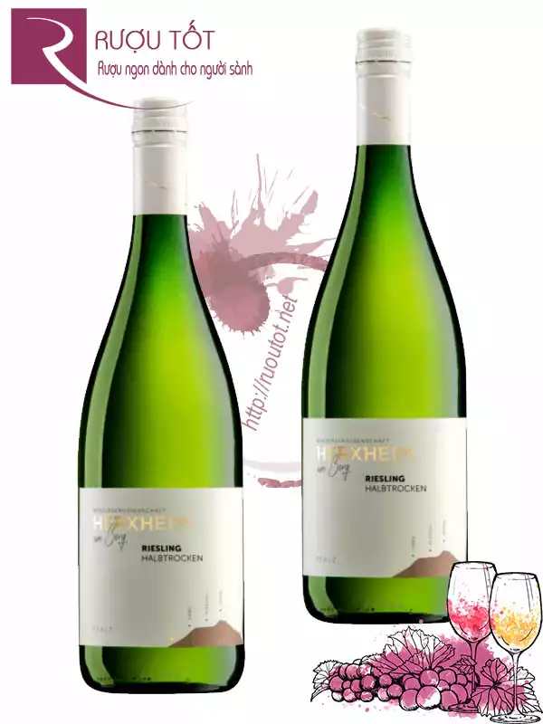 Rượu vang Herxheim Riesling Halbtrocken 1L