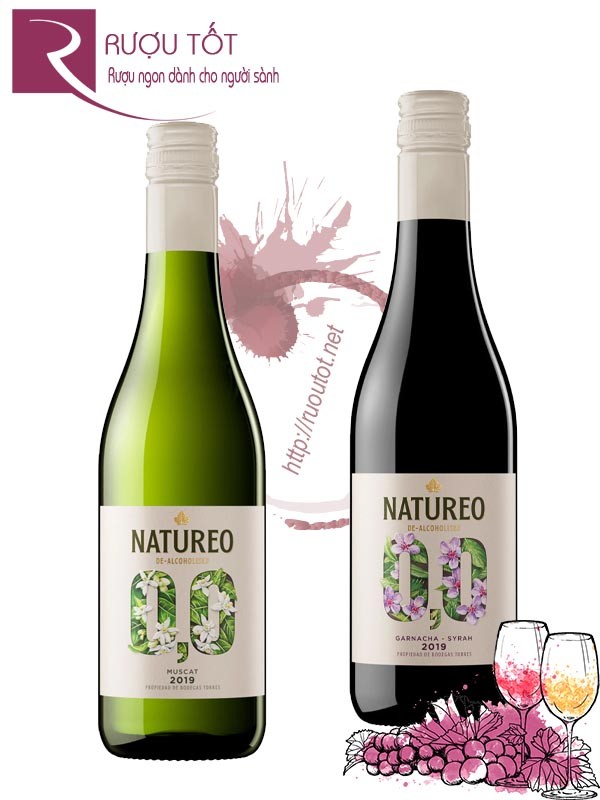 Rượu vang Natureo 0,0% De - Alcoholized Red - White - Rose Cao Cấp