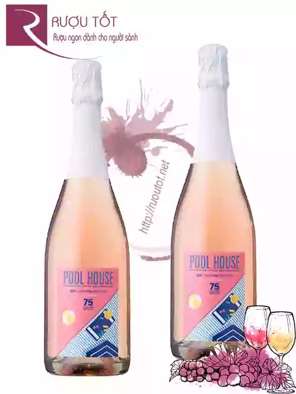 Rượu vang Pool House California Brut Rose Sparkling Coppola Cao Cấp