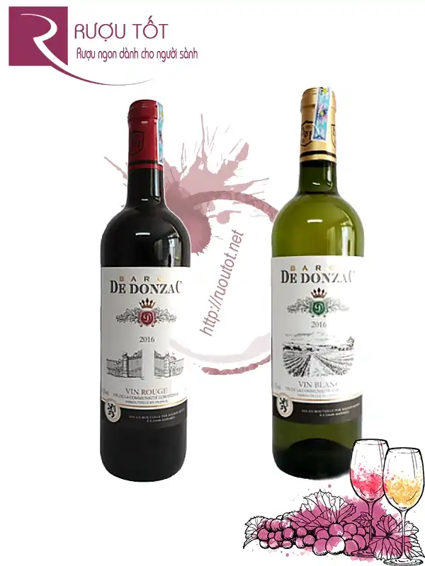 Vang Pháp Baron de Donzac (red – white) Thượng hạng