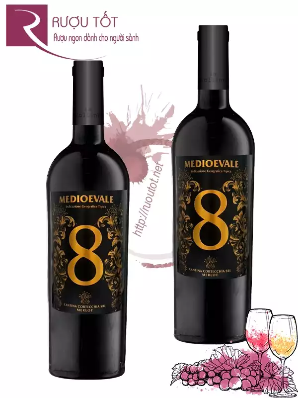 Rượu vang 8 Medioevale Merlot IGT