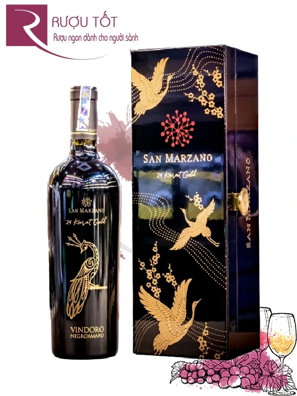 Hộp quà rượu vang Vindoro Gold - Con công vàng