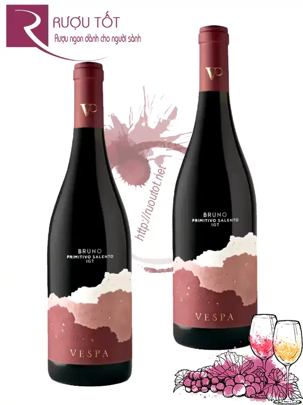 Rượu vang Vespa Bruno Salento Primitivo 14%