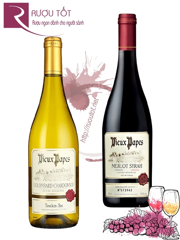 Rượu vang Vieux Papes Cuvee Reservee Red - White