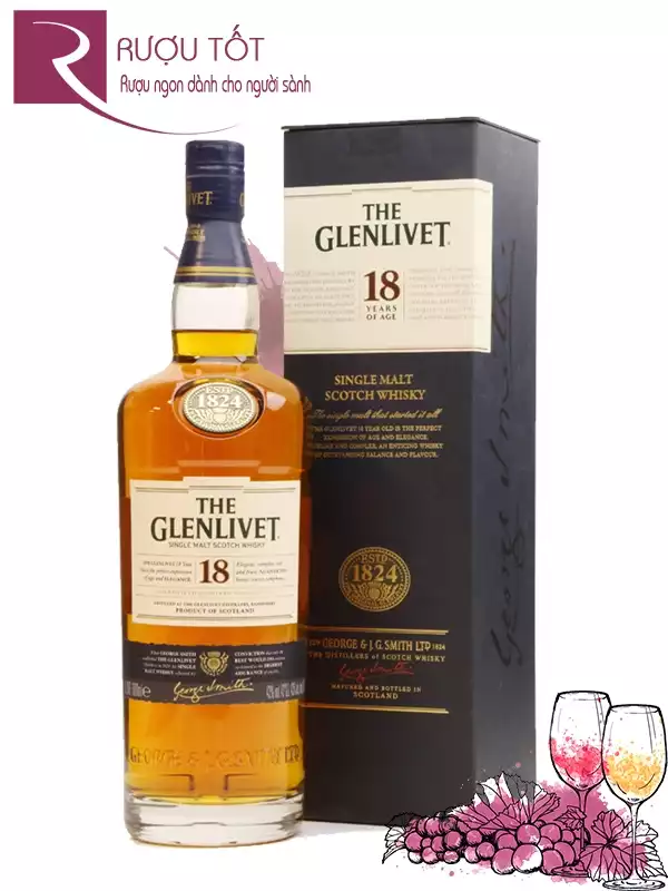 Rượu Glenlivet 18 1l Single Malt Scoth Whisky