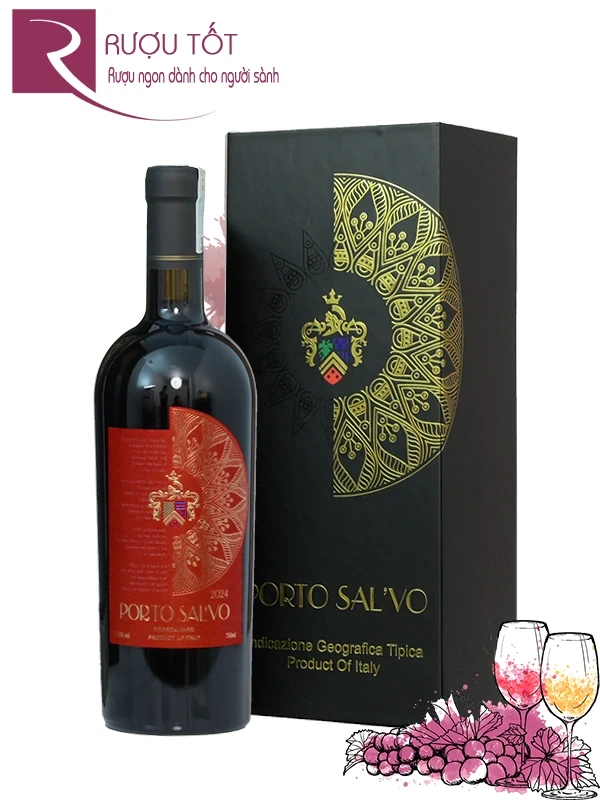 Hộp quà rượu vang Porto Salvo 16,5% Tết 2026