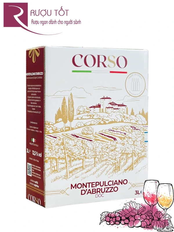 Rượu vang bịch Corso Montepulciano d’Abruzzo DOC 12,5%