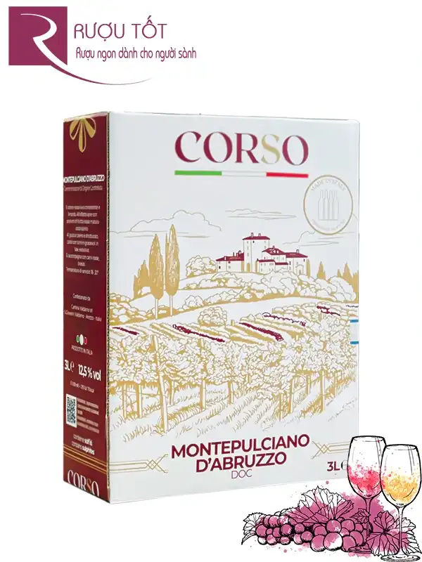 Rượu vang bịch Corso Montepulciano d’Abruzzo DOC 12,5%