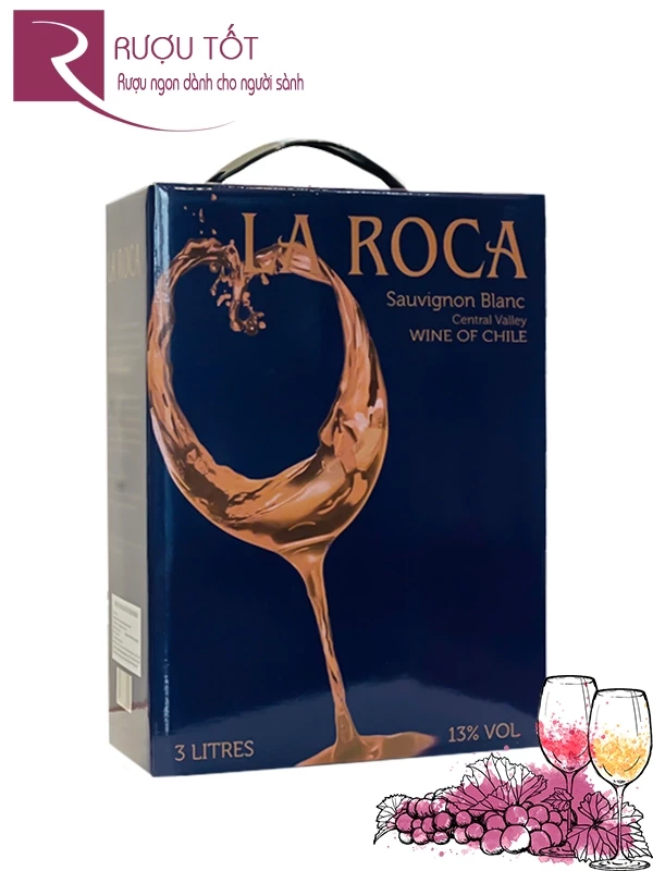 Vang bịch Chile La Roca Sauvignon Blanc trắng 3L