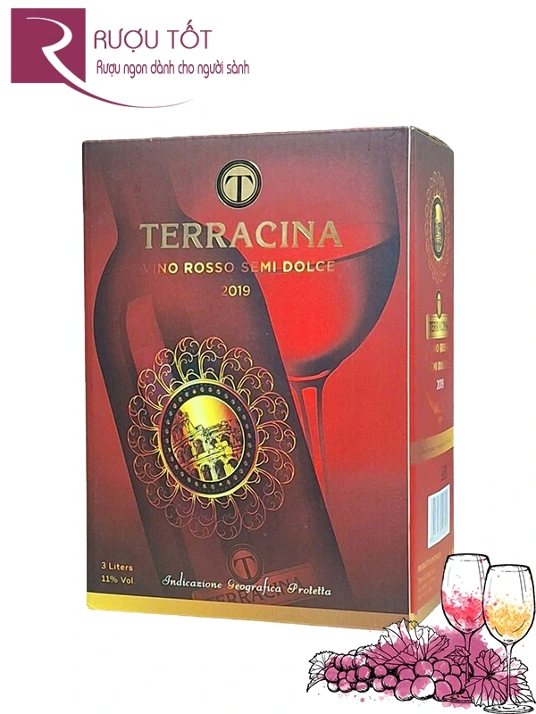Rượu vang bịch Terracina Vino Rosso Semi Dolce