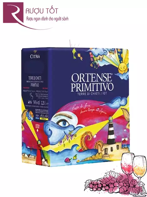 Rượu Vang Bịch Ortese Primitivo 14%