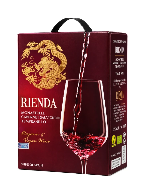 Vang bịch Rienda Blend Organic & Vegan Wine 3L 15 độ Đậm đà
