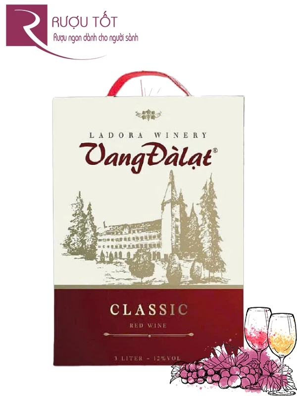 Rượu Vang Đà Lạt Classic Red Wine Hộp 3 Lít