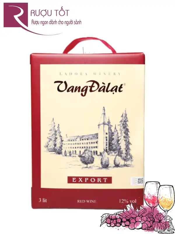 Rượu Vang Đà Lạt Export Red Wine Hộp 3 Lít