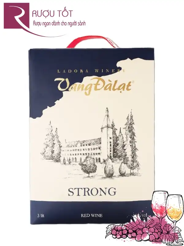 Rượu Vang Đà Lạt Strong Red Wine Hộp 3 Lít