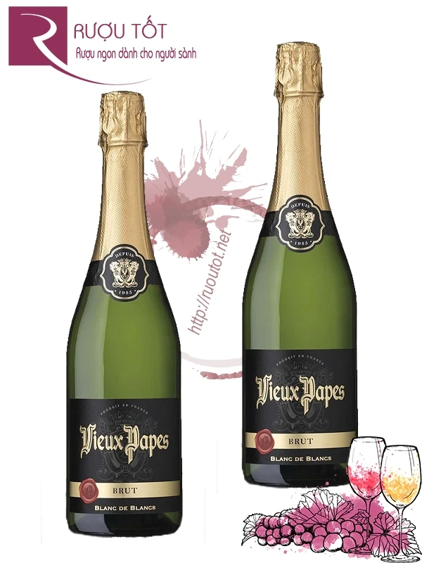Vang nổ Vieux Papes Blanc de Blancs Brut