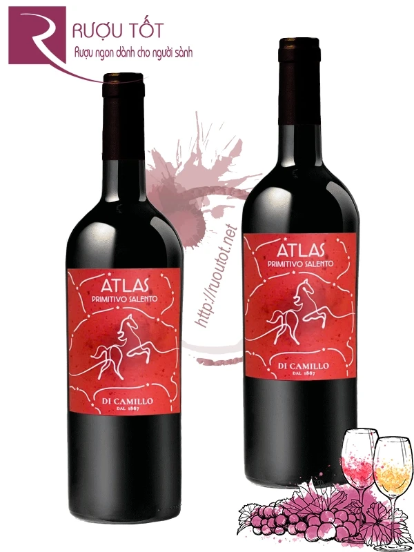 Rượu vang Atlas Primitivo Salento Di Camillo 14,5%