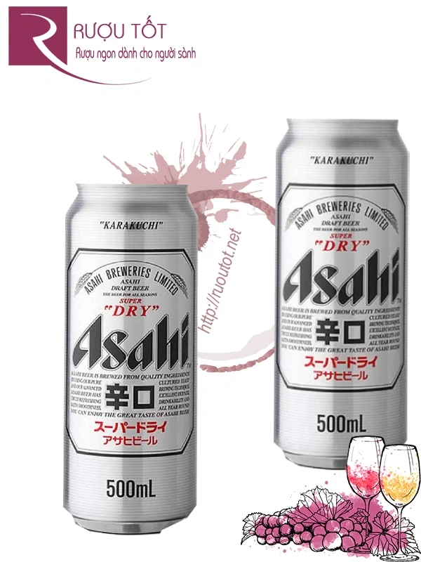 Bia Asahi 500ml Super Dry 5%