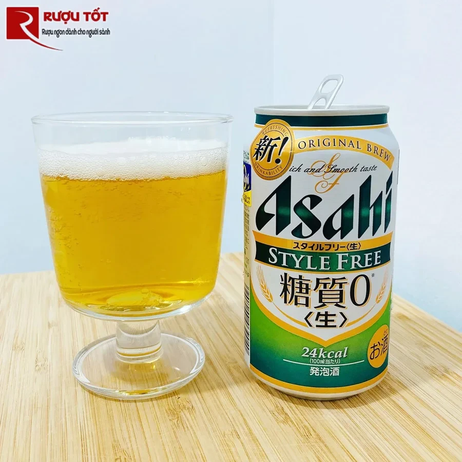 bia asahi xanh 350ml nhat ban