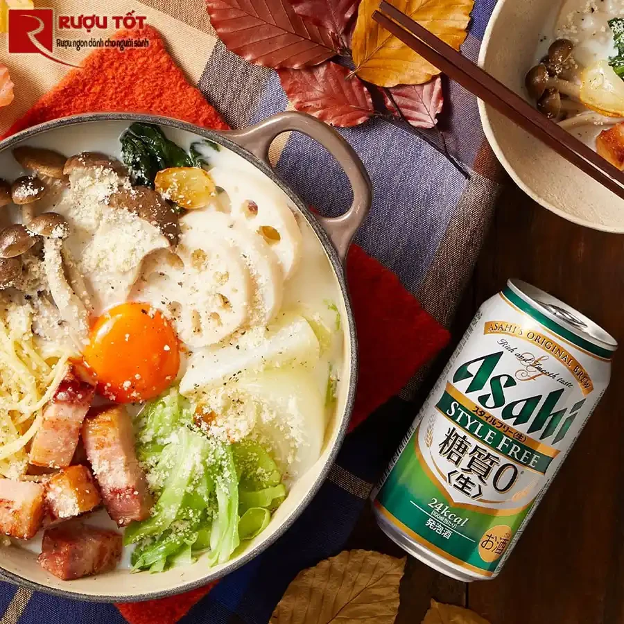 bia asahi xanh style free lon 350ml