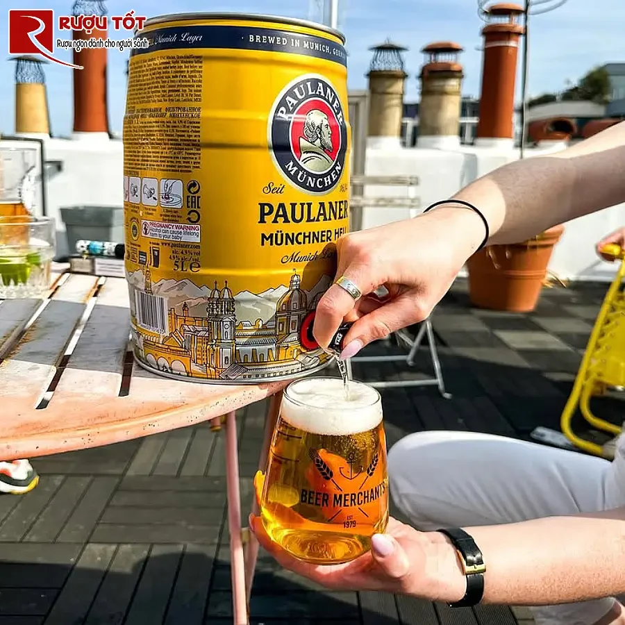 bom bia paulaner munchner hell 5l 4,9% gia tot