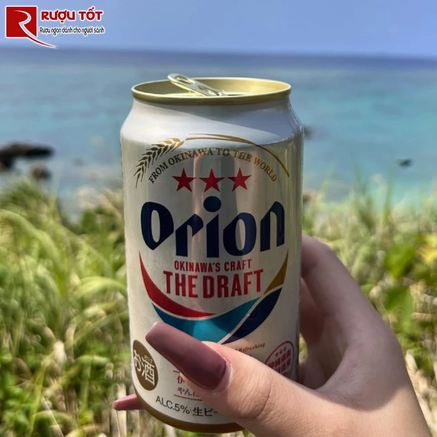 huong vi bia orion draft lon 350ml