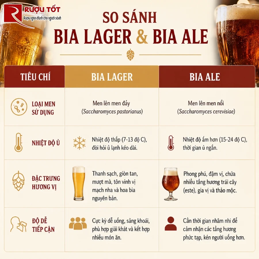 so sanh bia lager va bia ale