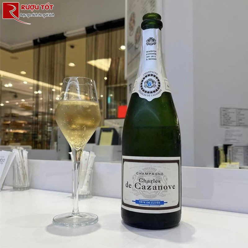 Rượu Champagne Charles de Cazanove Brut Tete de Cuvee cao cấp