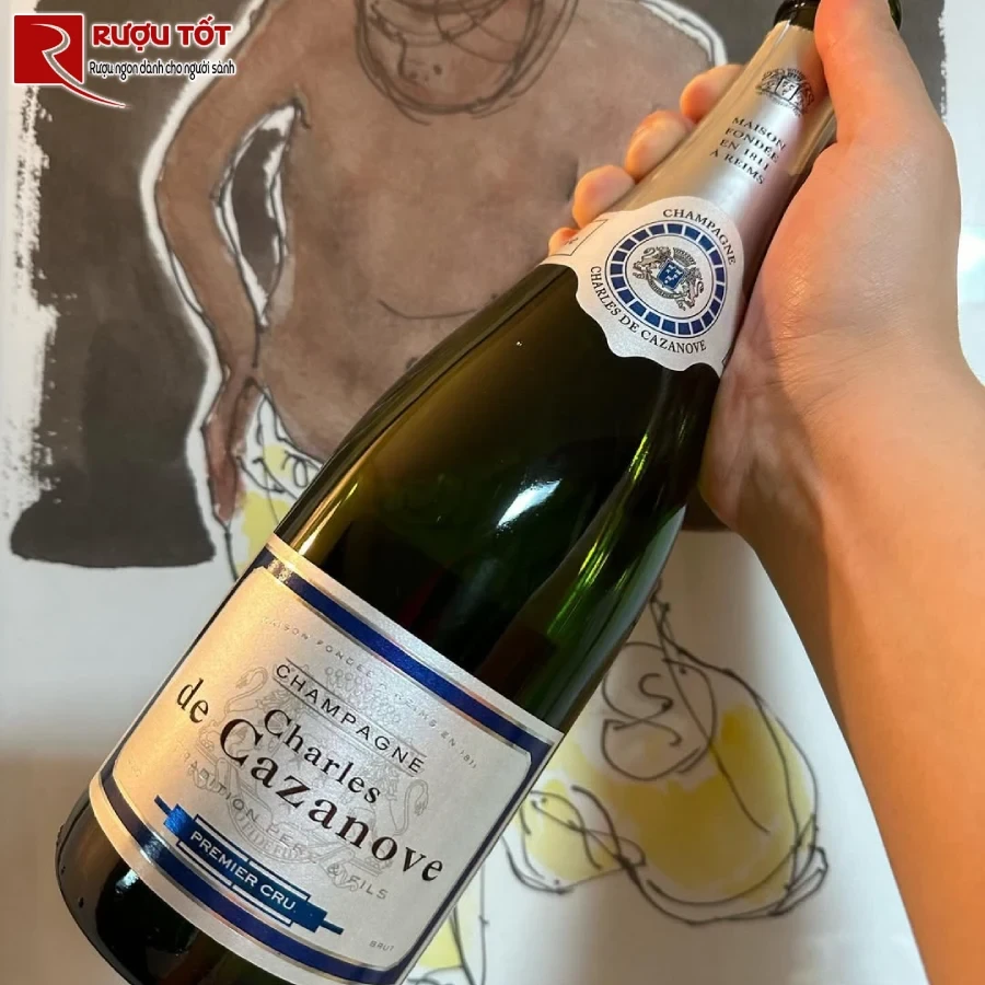 ruou champagne charles de cazanove premier cru chinh hang