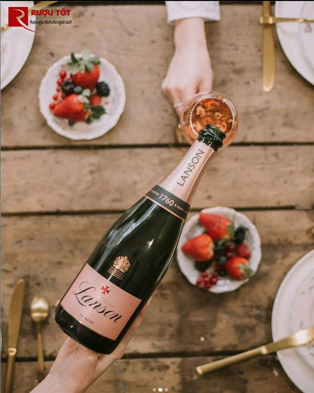 Rượu Champagne Lanson Rose Label Brut Nhập khẩu