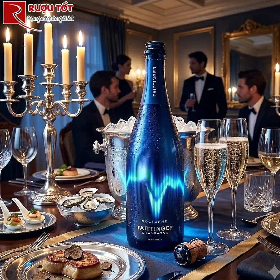 Rượu Champagne Pháp Taittinger Nocturne Blue wave