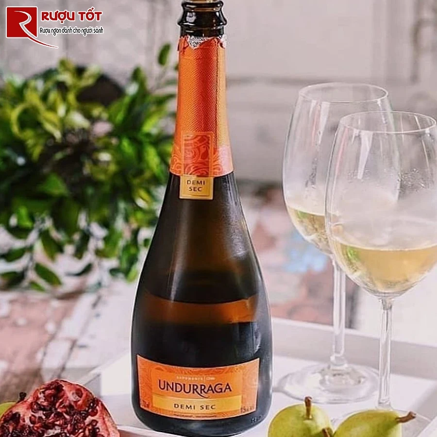 ruou champagne undurraga demi sec 750ml 12% chile