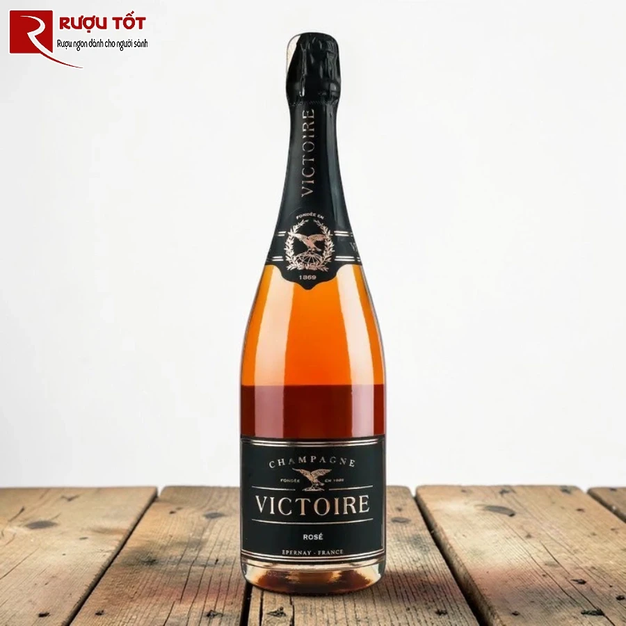 ruou champagne victoire rose brut 12% 750ml cao cap