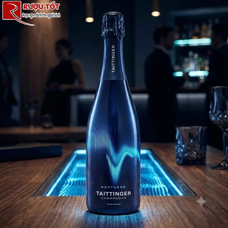 Rượu vang Champagne Taittinger Nocturne Blue wave