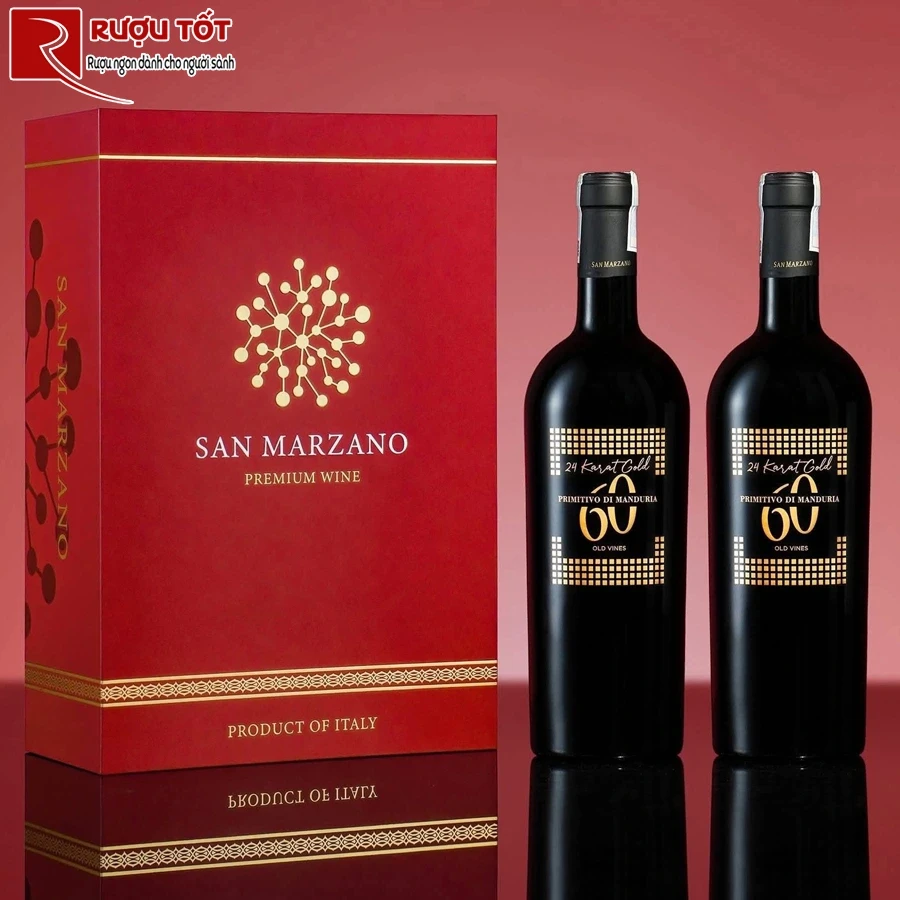 Hộp đôi rượu 60 Sessantanni 24 Karat Gold