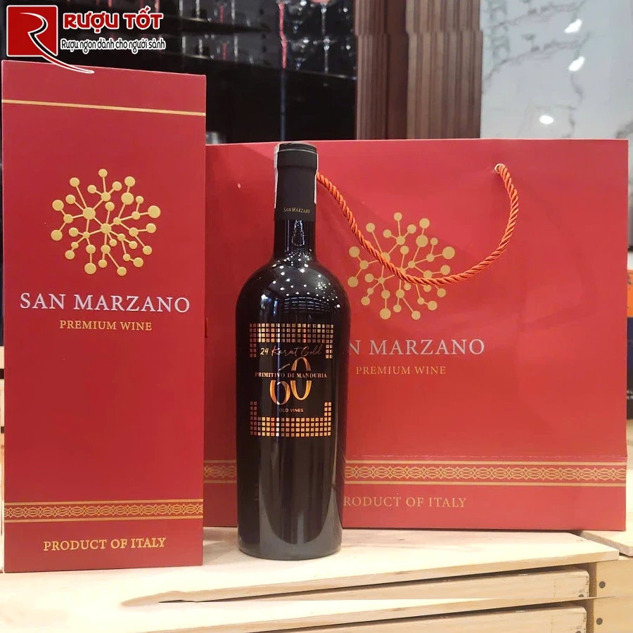 Hộp đơn rượu 60 Sessantanni 24 Karat Gold