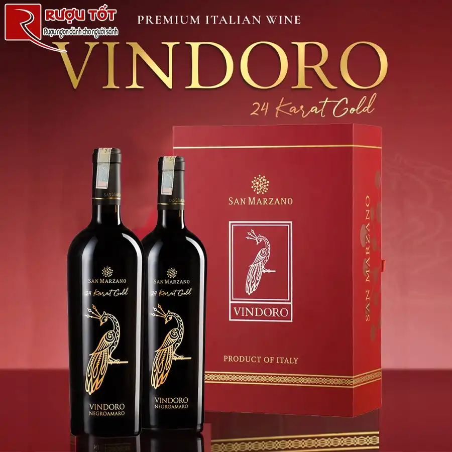 Rượu Vang Vindoro Gold Con công Vàng
