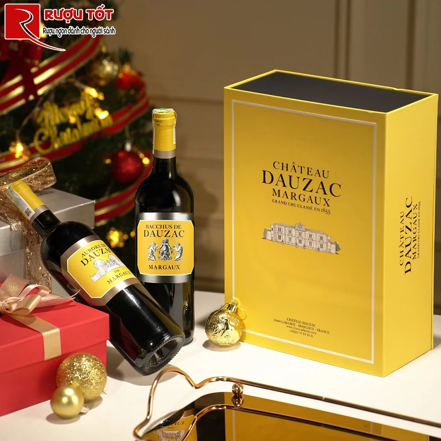 Hộp Quà rượu 2 chai Bacchus De Dauzac