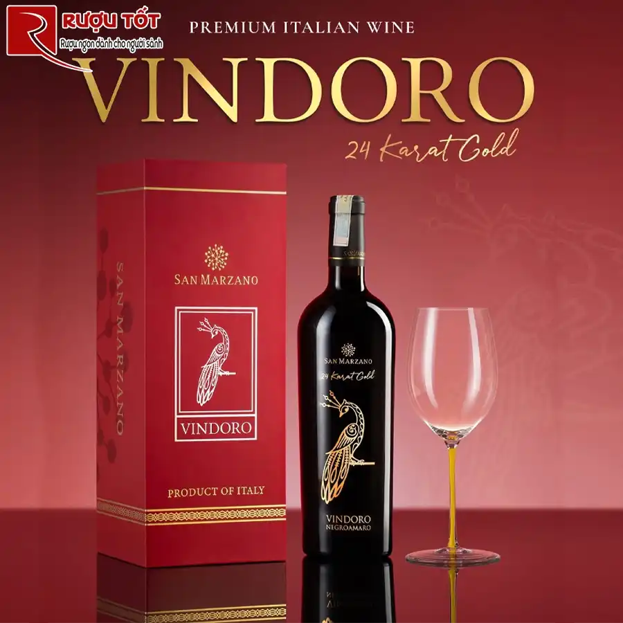 Rượu Vang Vindoro Gold Con công Vàng