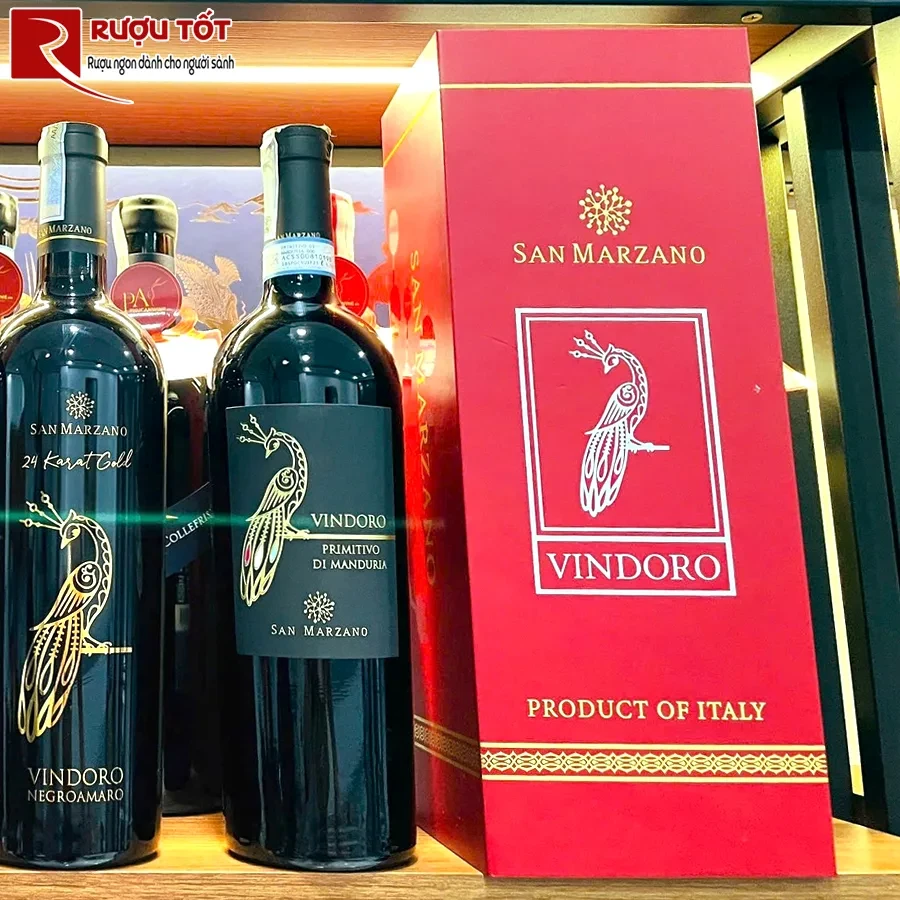 Hộp quà rượu vang Vindoro Primitivo