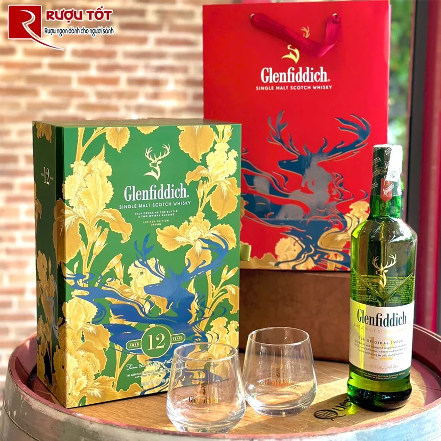 Hộp quà Tết Glenfiddich 12 Xanh