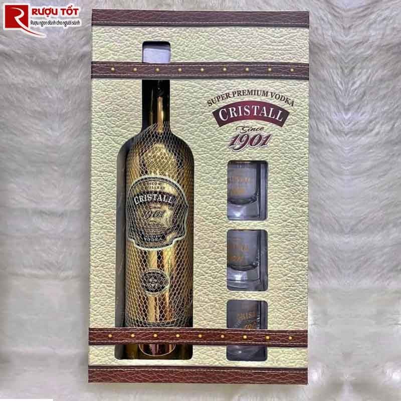 Hộp Quà Tết Rượu Cristall 1901 Vodka