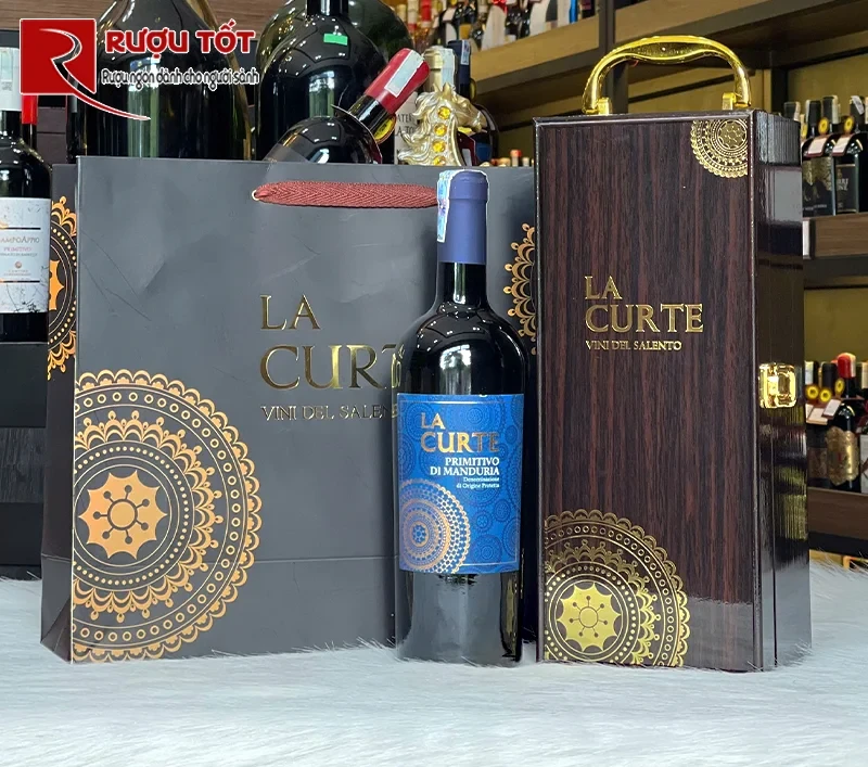 Hộp sơn mài đơn rượu vang La Curte 14,5%