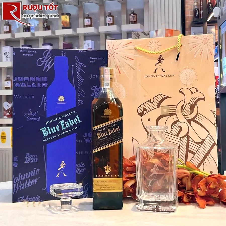Rượu Johnnie Walker Blue Label Hộp Quà Tết